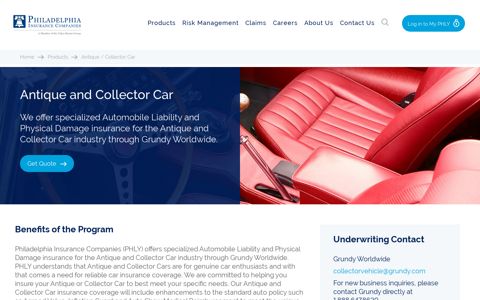 Antique / Collector Car- Philadelphia Insurance Companies