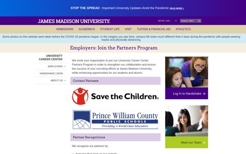 Employers: Join the Partners ... - James Madison University