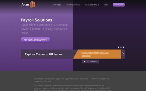 Payroll Solutions - Focus HR Inc.