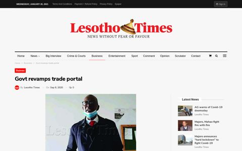 Govt revamps trade portal - Lesotho Times