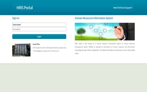 HRIS Portal | Sign-in
