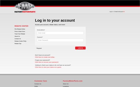 Log in to your account - Factory Motor Parts