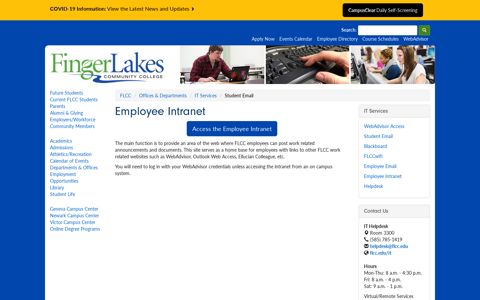 Employee Intranet | Finger Lakes Community College
