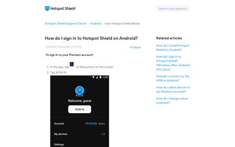 How do I sign in to Hotspot Shield on Android? – Hotspot ...