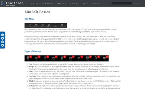 LiveEdit Basics | LiveEdit Aurora Website Instructions - Esultants