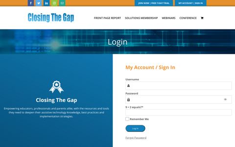 Membership Login | Closing The Gap