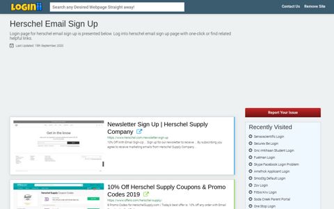 Herschel Email Sign Up - Loginii.com