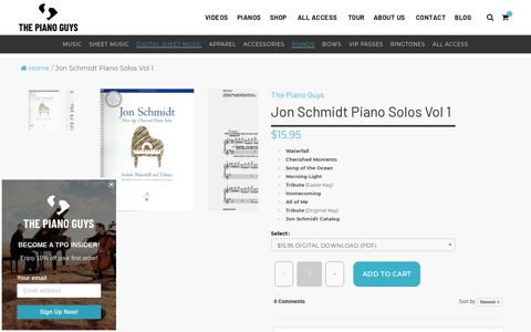Jon Schmidt Piano Solos Vol 1 – The Piano Guys