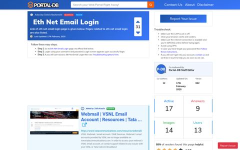 Eth Net Email Login - Portal-DB.live