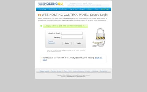 WEB HOSTING CONTROL PANEL: Secure Login - Free ...