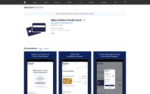 ‎Miles & More Credit Card im App Store