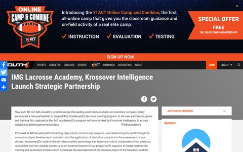 IMG Lacrosse Academy, Krossover Intelligence Launch ...