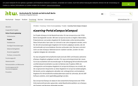 eLearning-Portal eCampus (eCampus) - HTW Berlin