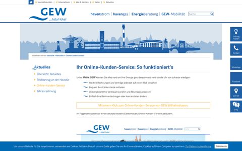 Online-Kunden-Service - GEW Wilhelmshaven