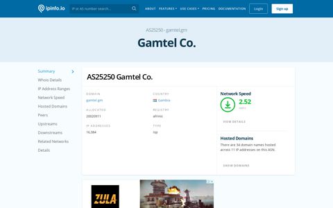 AS25250 Gamtel Co. - IPinfo.io