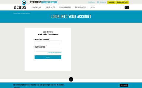 Login into your account | ACAPS