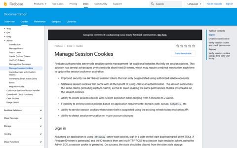Manage Session Cookies | Firebase