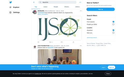 #ijso2018 hashtag on Twitter