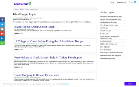 Island Hopper Login IslandHopper : Agent/Guest Login - http ...