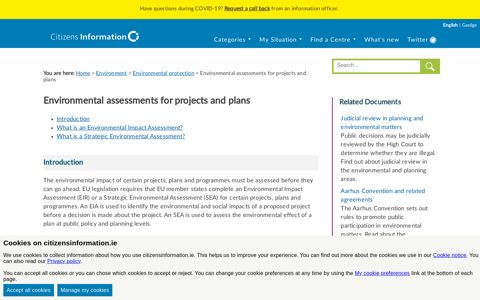Environmental assessments for projects and plans