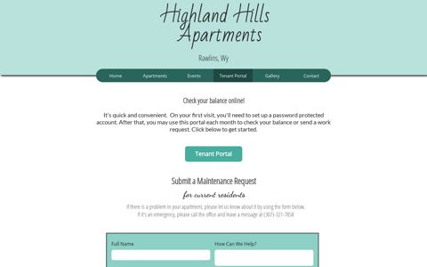 Tenant Portal - Highland Hills
