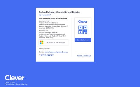Gallup Mckinley County School District - Clever | Log in