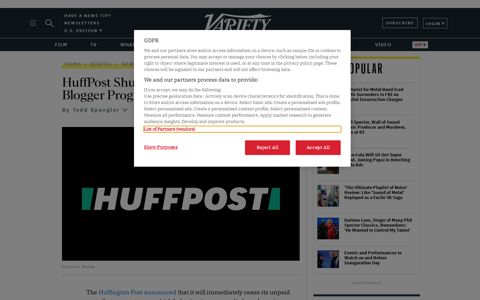 HuffPost Shuts Down Unpaid Contributor Blogger Program ...