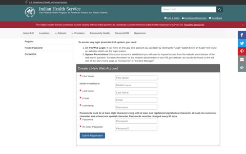 IHS Web Account Registration - Indian Health Service