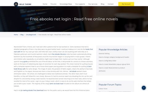 Free ebooks net login : Read free online novels - MiloTheme