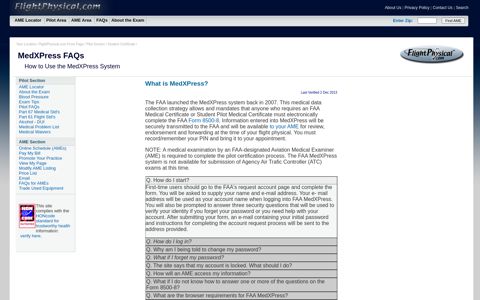 MedXpress Detailed Help - FAQs - FlightPhysical.com
