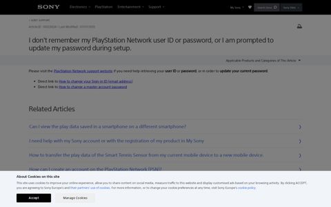 I don't remember my PlayStation Network user ID or password ...