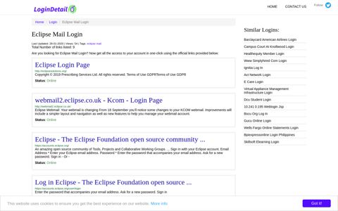 Eclipse Mail Login Eclipse Login Page - http://eclipsesolutions ...