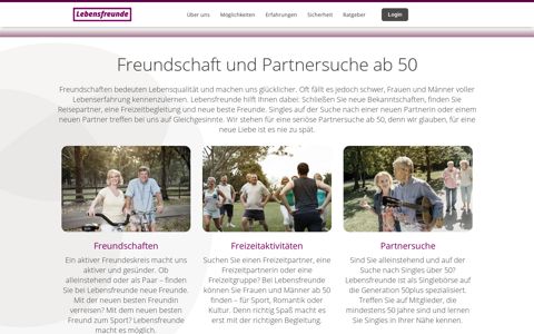Lebensfreunde.de - Freundschaft und Partnersuche ab 50