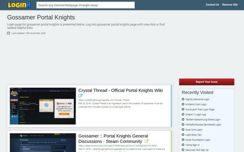 Gossamer Portal Knights - Loginii.com
