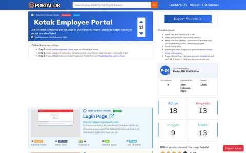 Kotak Employee Portal - Portal-DB.live