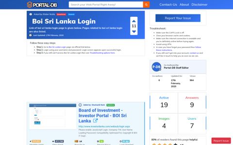 Boi Sri Lanka Login - Portal-DB.live