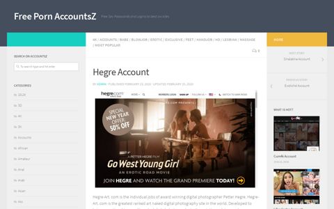 Hegre Account - Free Porn AccountsZ