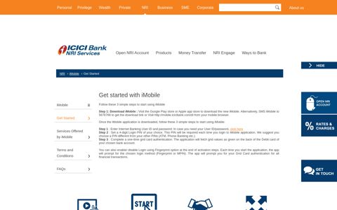 iMobile Steps to Use – ICICI Bank NRI Banking Services