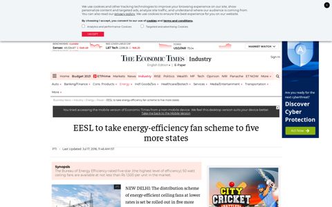 EESL to take energy-efficiency fan scheme to five more states ...