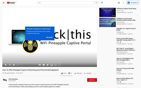 WiFi Pineapple Captive Portal Setup (Evil Portal ... - YouTube