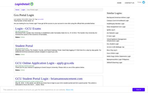 Gcu Portal Login Login - GCU Exams - http://gcumraportal.com/