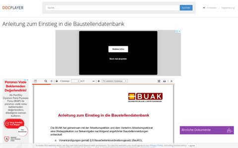 Anleitung zum Einstieg in die Baustellendatenbank - PDF ...