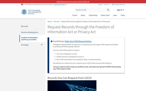 Request Records through the Freedom of Information Act or ...