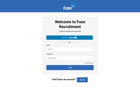 Login to your Account · Fuse Recruitment