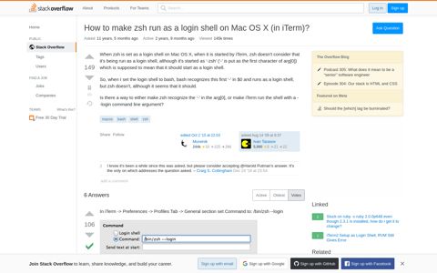 How to make zsh run as a login shell on Mac OS X (in iTerm ...