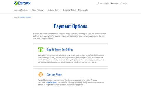 Payment Options - Freeway Insurance