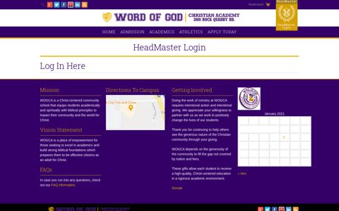 HeadMaster Login | Word of God Christian Academy