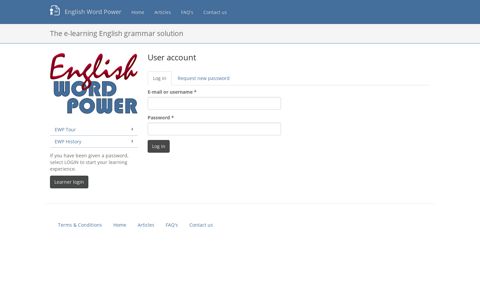 User account | English Word Power