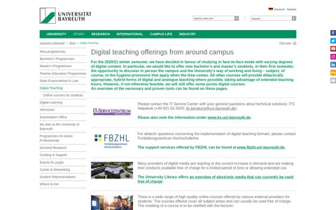 ​Digital teaching offerings from around campus