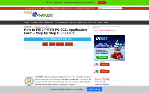 How to Fill JIPMER PG 2021 Application Form – Step by Step ...